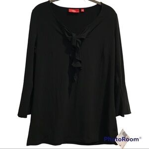 Oscar de La Renta Tie Neck Bell Sleeve Top